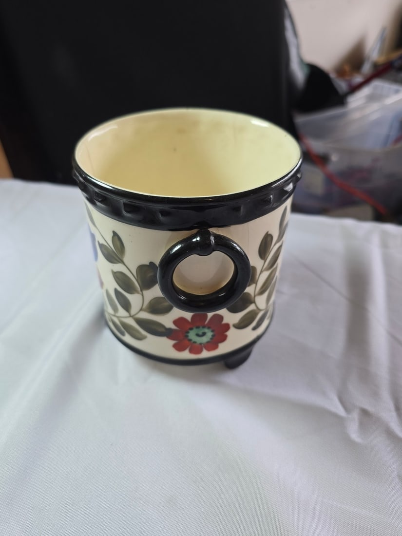 Vintage Hand-Painted Ceramic Tureen with Ladle - 3