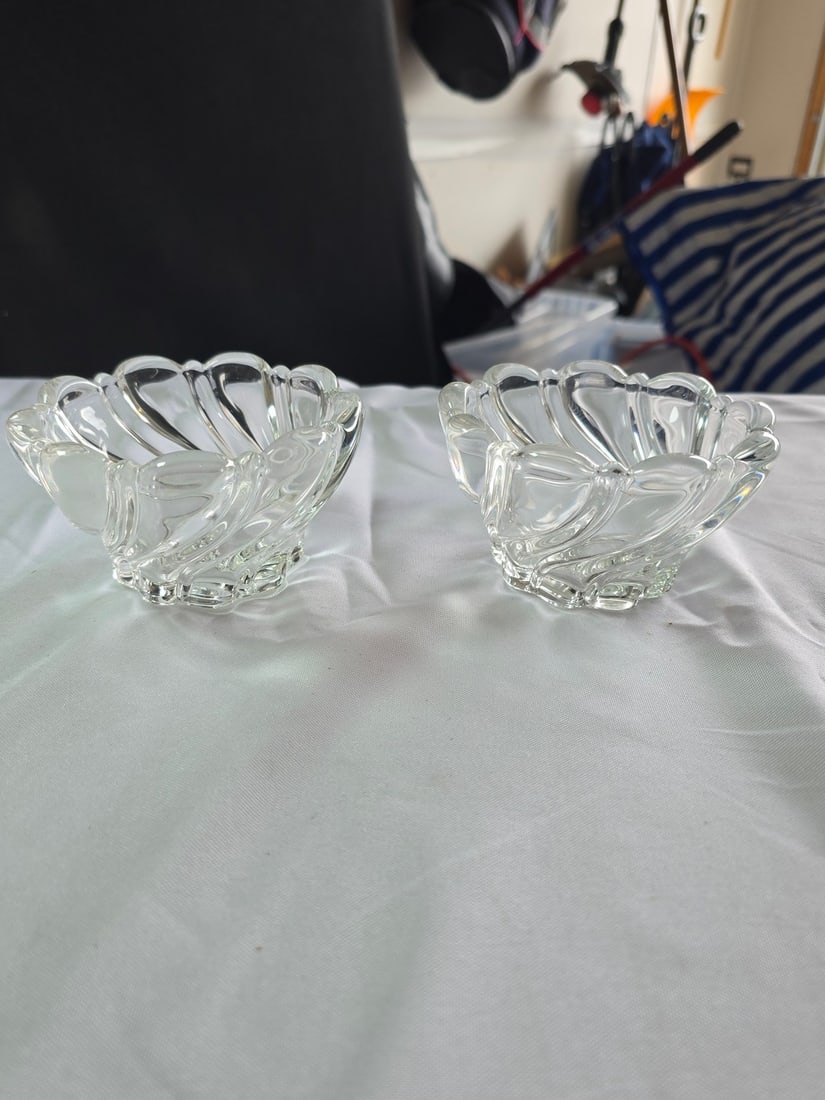 Mikasa Crystal and Brass Wall Sconces with Brass Basket - 4