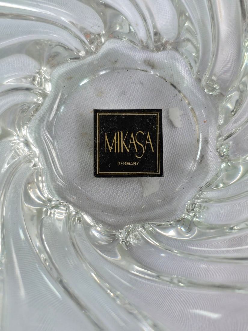 Mikasa Crystal and Brass Wall Sconces with Brass Basket - 5