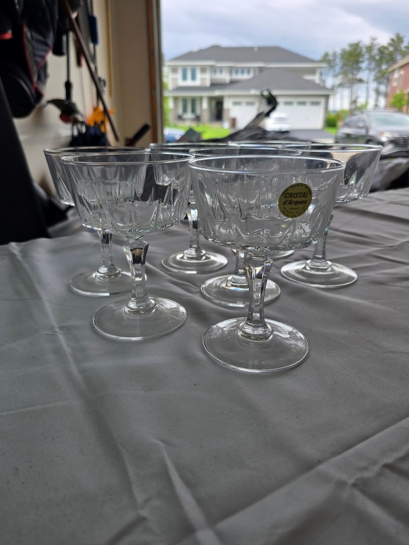 Set of 6 Cristal d'Arques Lead Crystal Champagne/Sherbet Glasses - 3