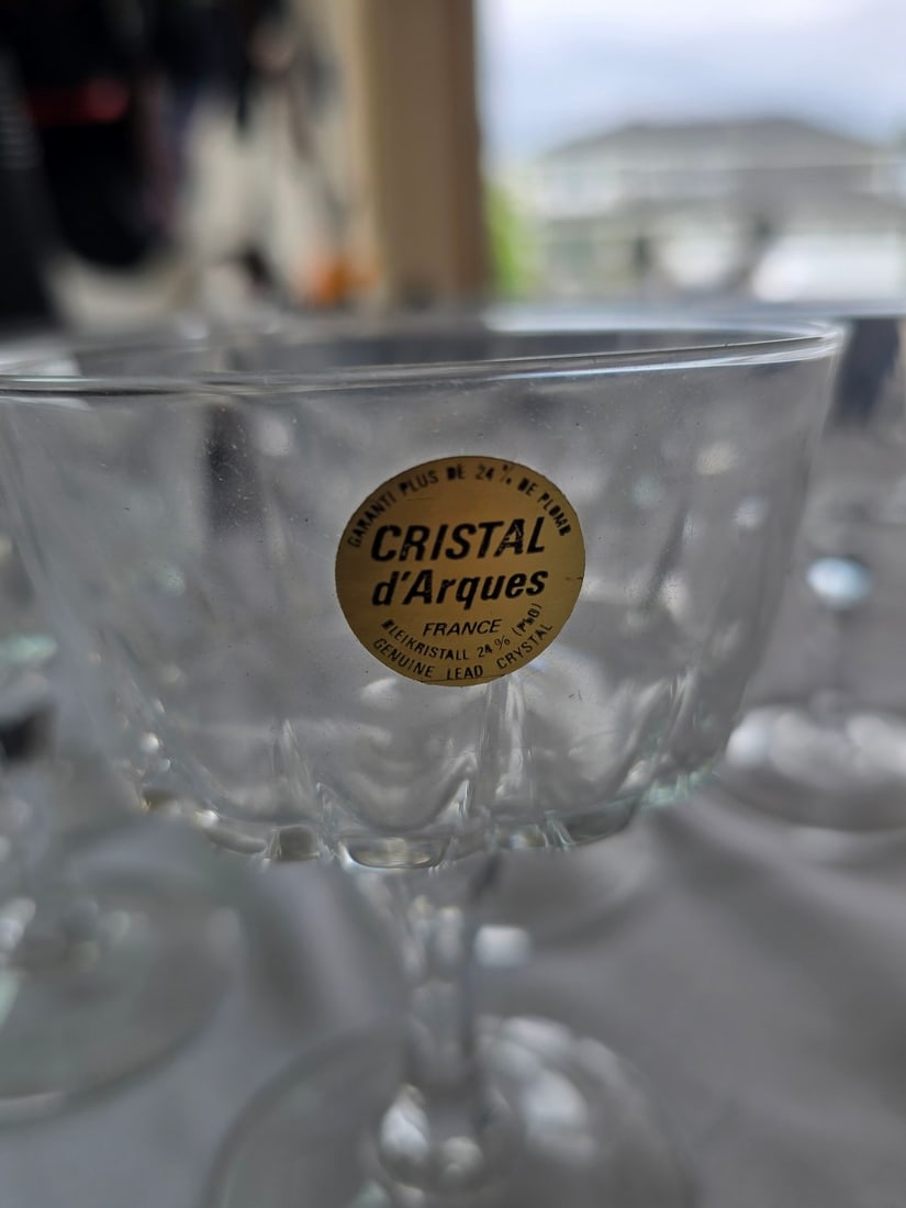 Set of 6 Cristal d'Arques Lead Crystal Champagne/Sherbet Glasses - 4