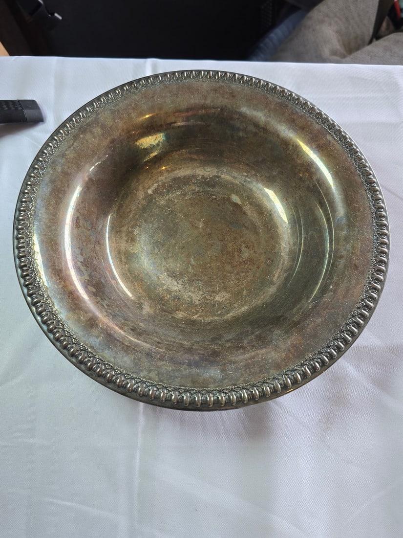 Everlast Hand Wrought Aluminum Covered Dish and Beaded Silver Plate Bowl - 4