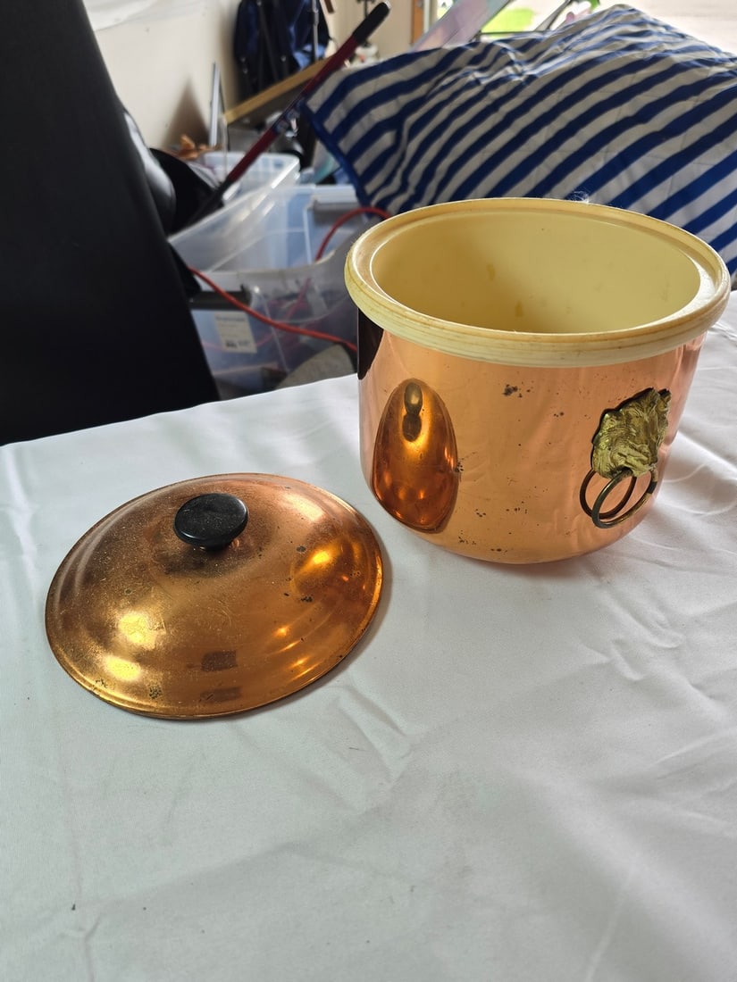 Collection of Three Vintage Ice Buckets - Copper and Chrome - 6