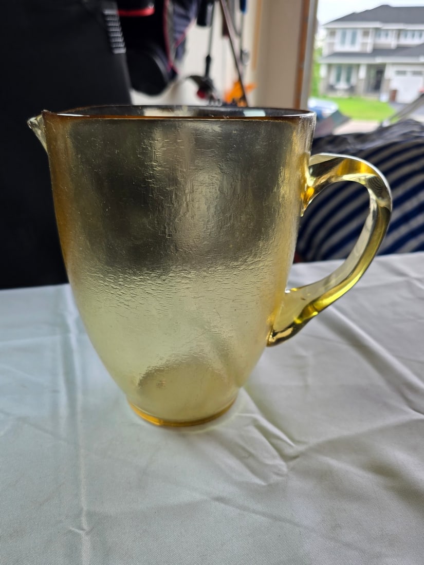 Pair of Amber Glass Pitchers - 3