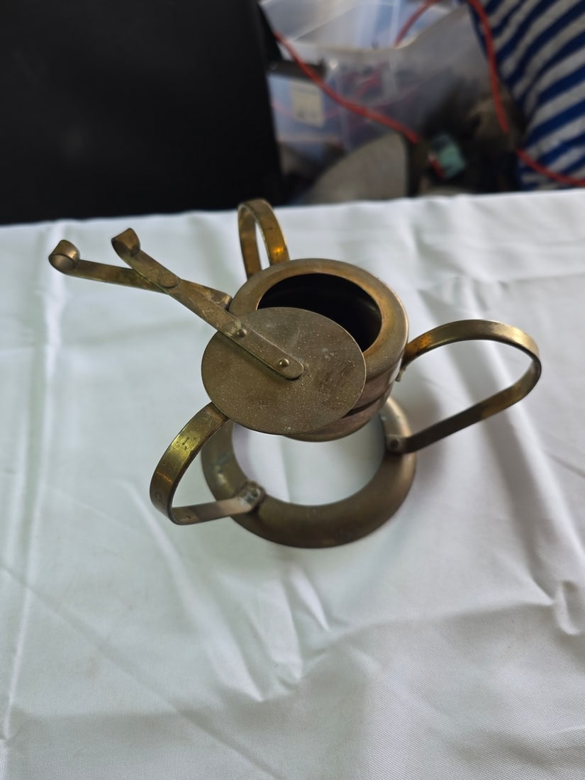 Collection of Vintage Brass and Glass Items with Eagle Sculpture - 3