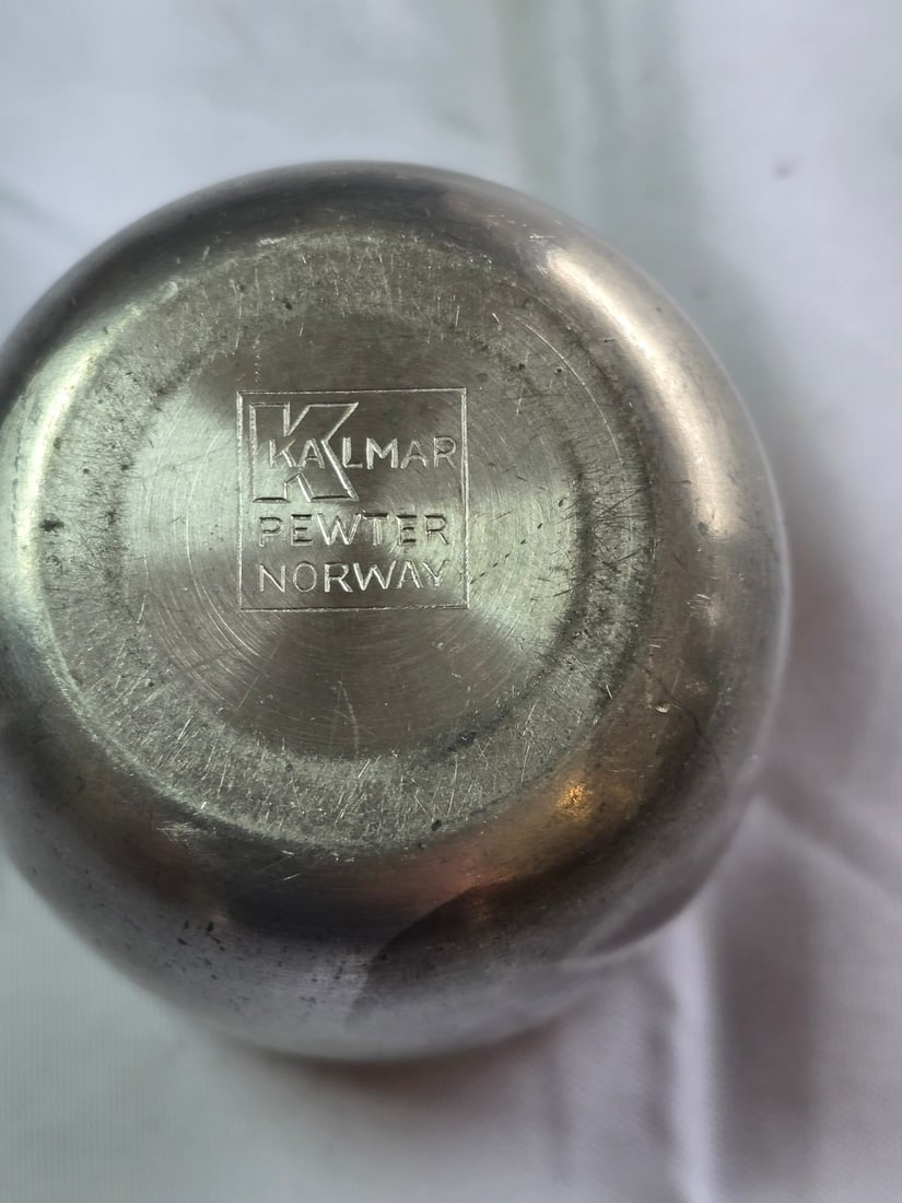 Collection of Seven Vintage Pewter Cups from Kalmar and Leonard - 5
