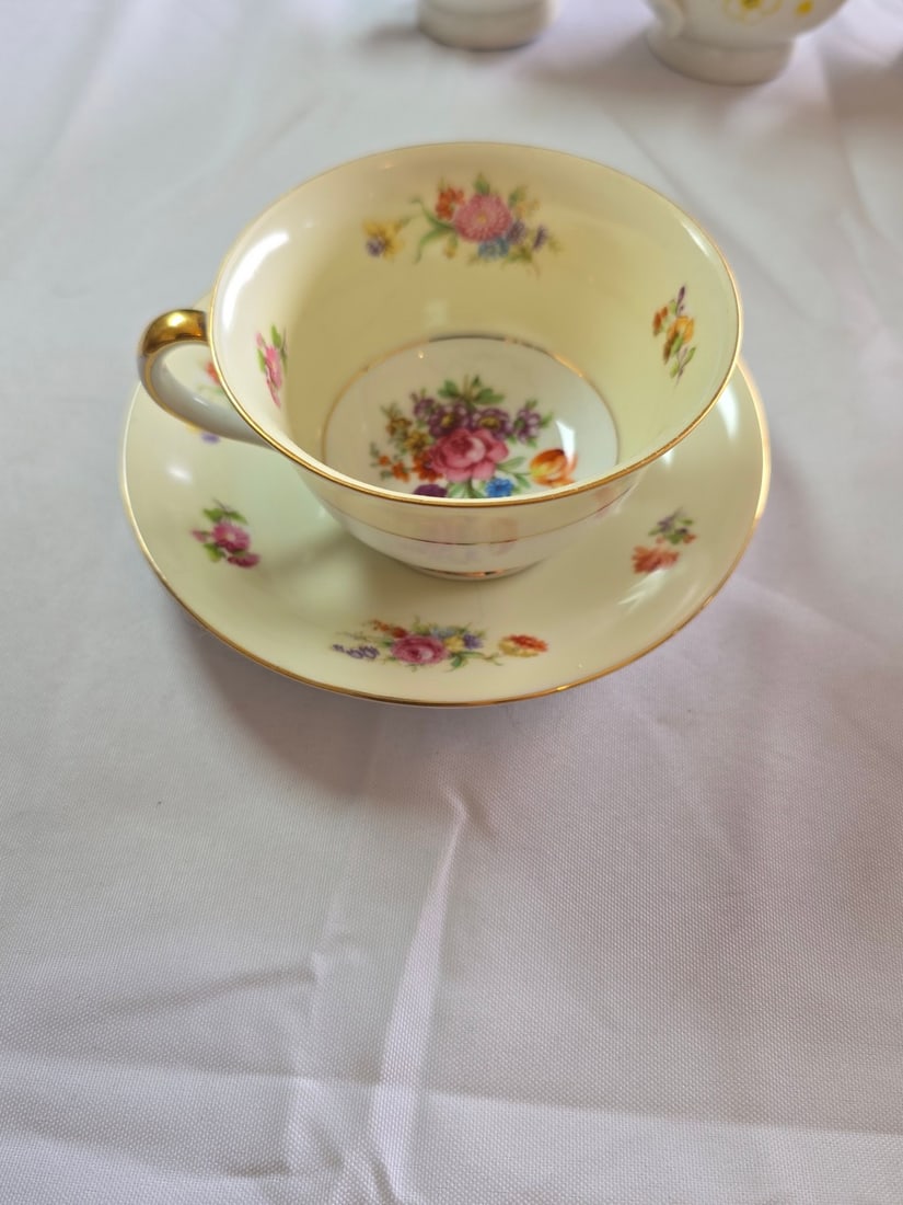 Noritake "Queen Anne" and "Parkside" Porcelain Teacups and Saucers - 2