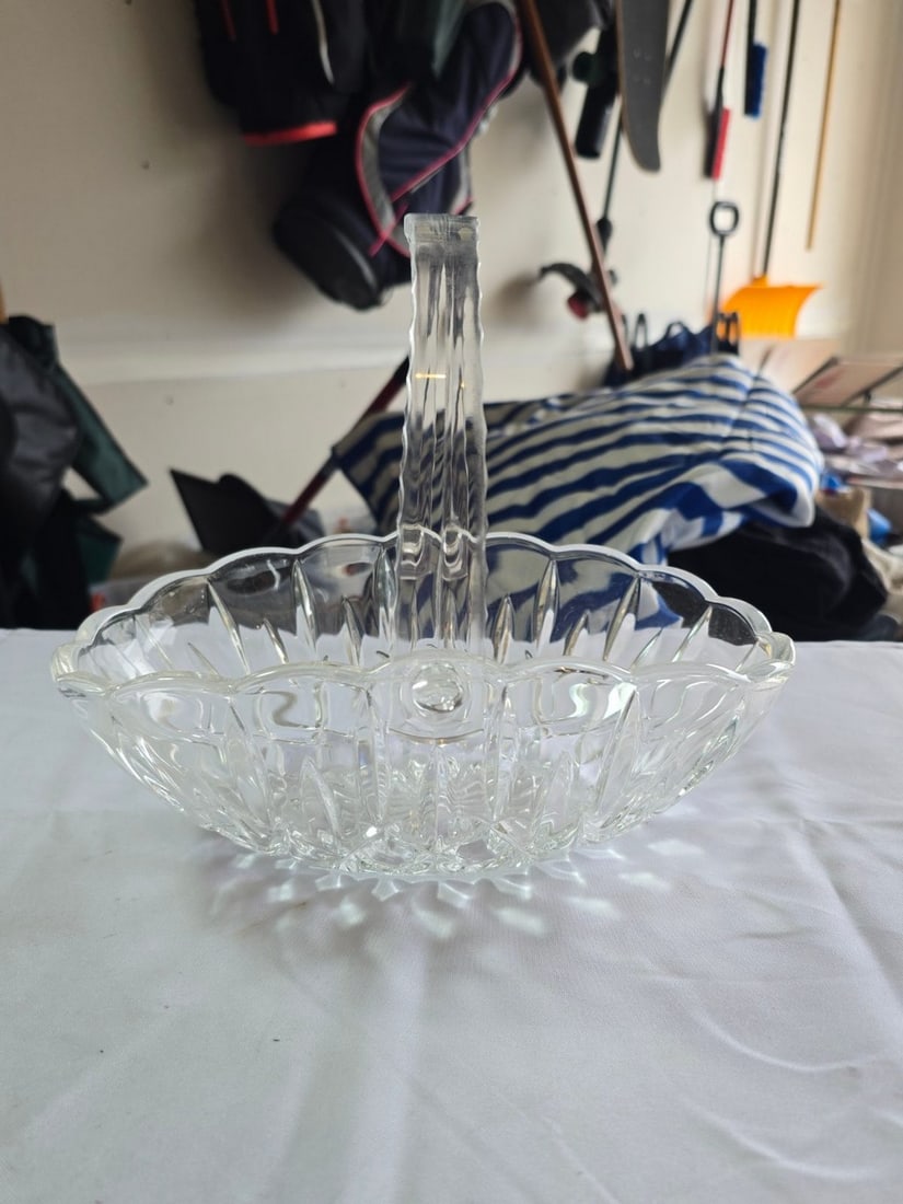 Collection of 10 Pressed Glass Tableware Including Bowls and Stemware - 4