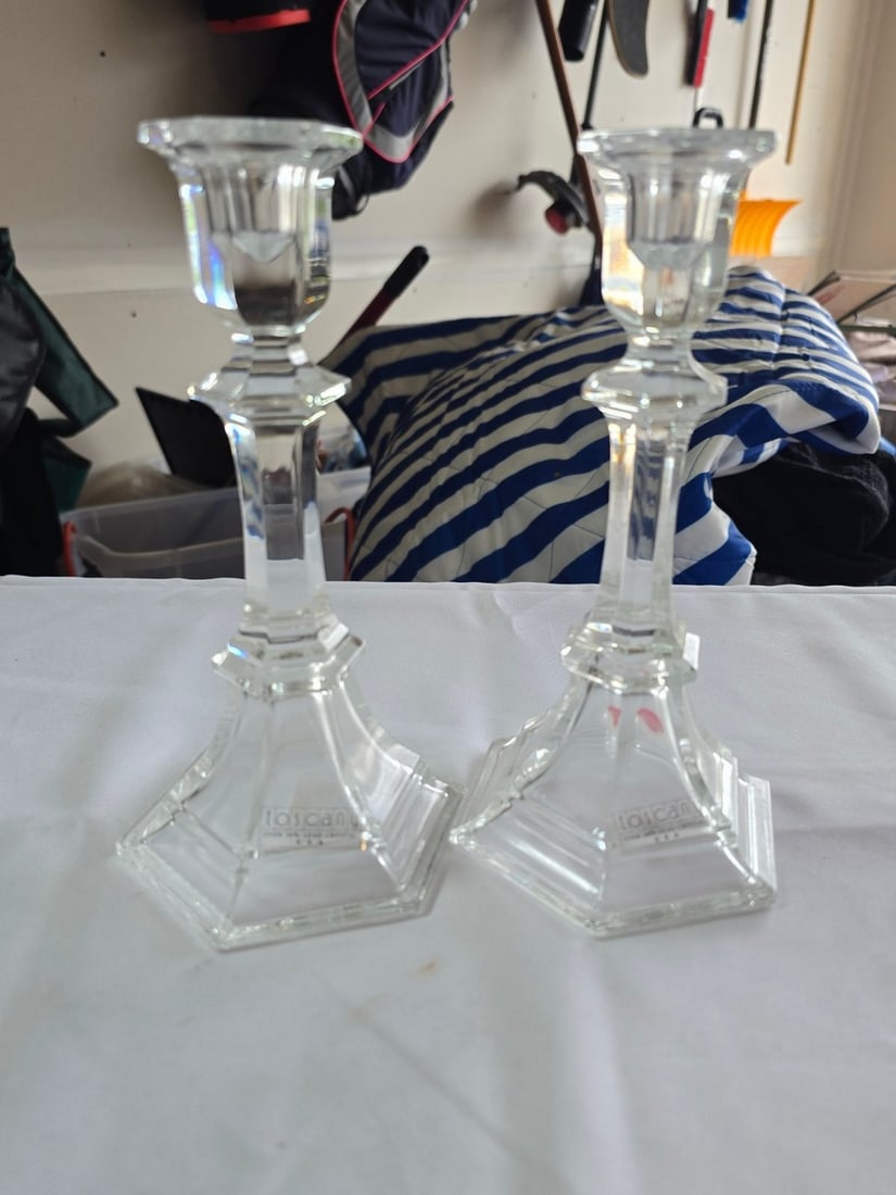 Collection of Five Crystal Candlestick Holders, Various Makers - 2
