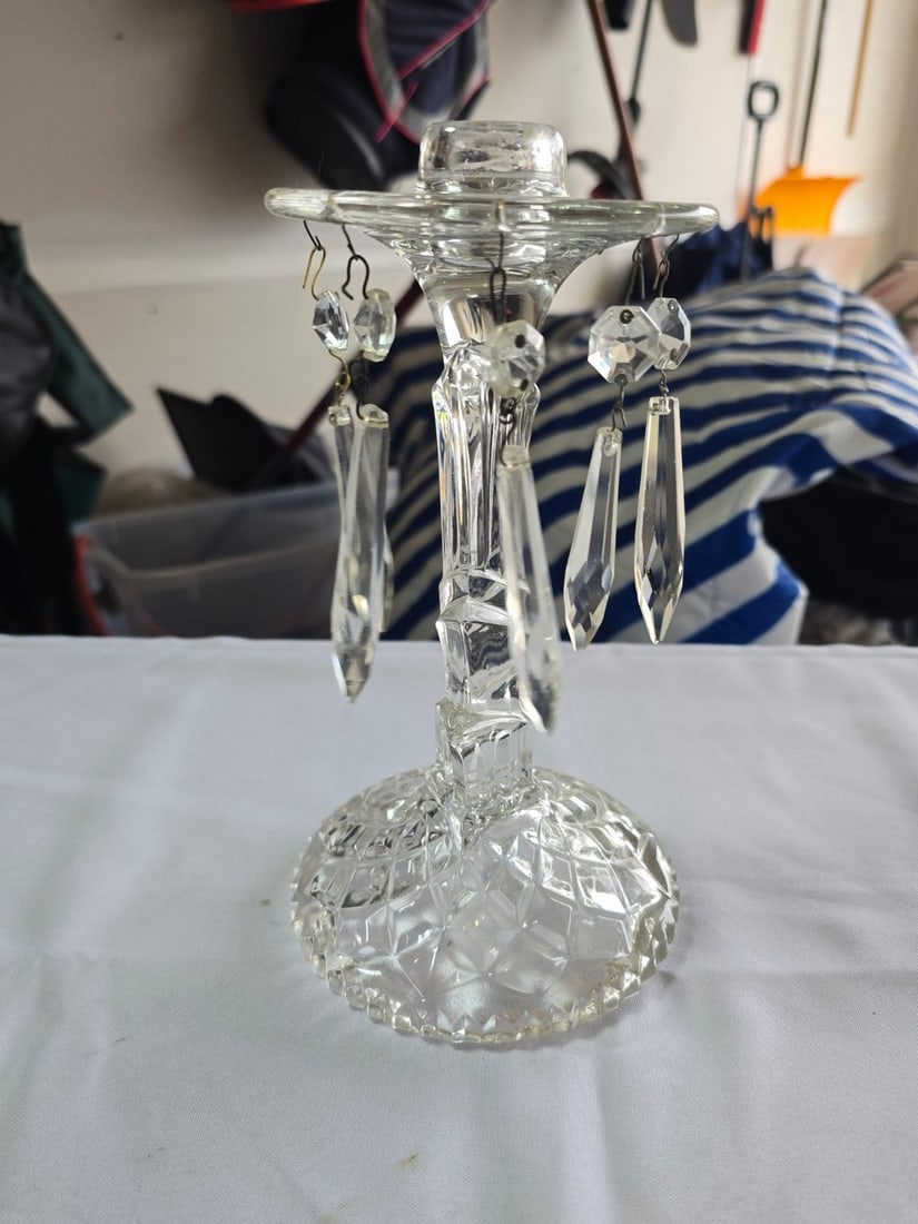 Collection of Five Crystal Candlestick Holders, Various Makers - 4