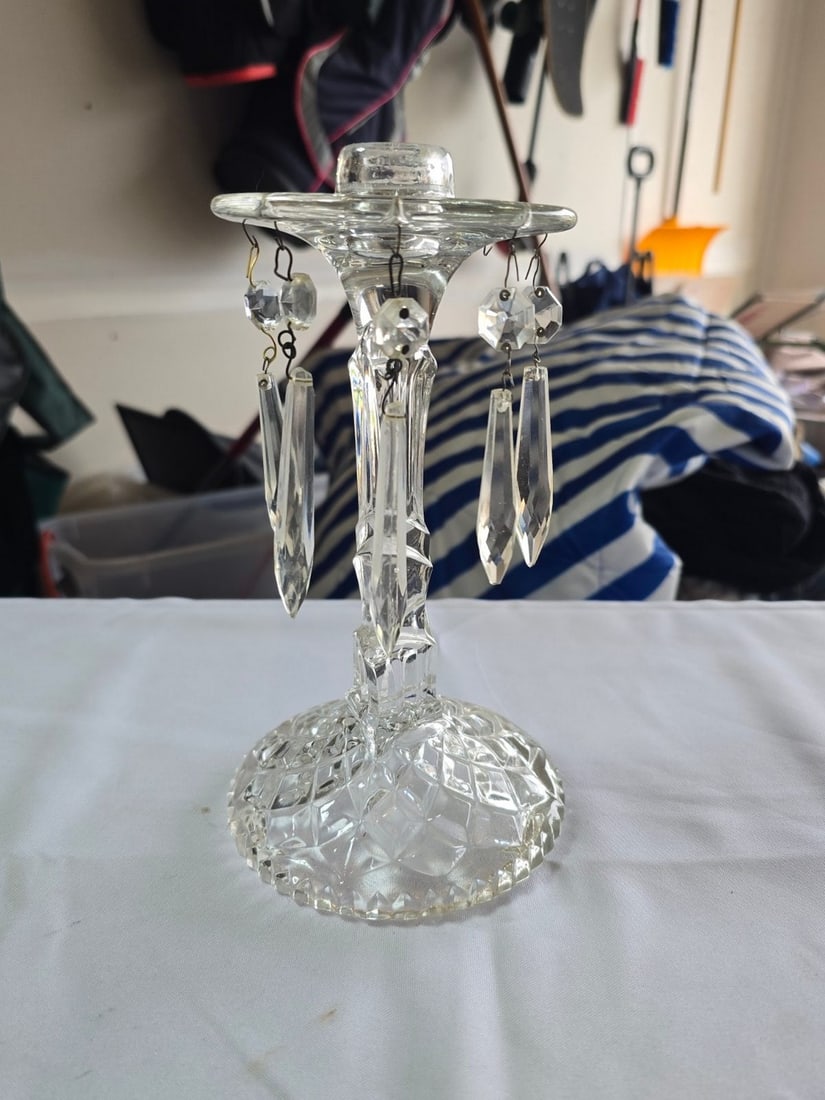 Collection of Five Crystal Candlestick Holders, Various Makers - 5