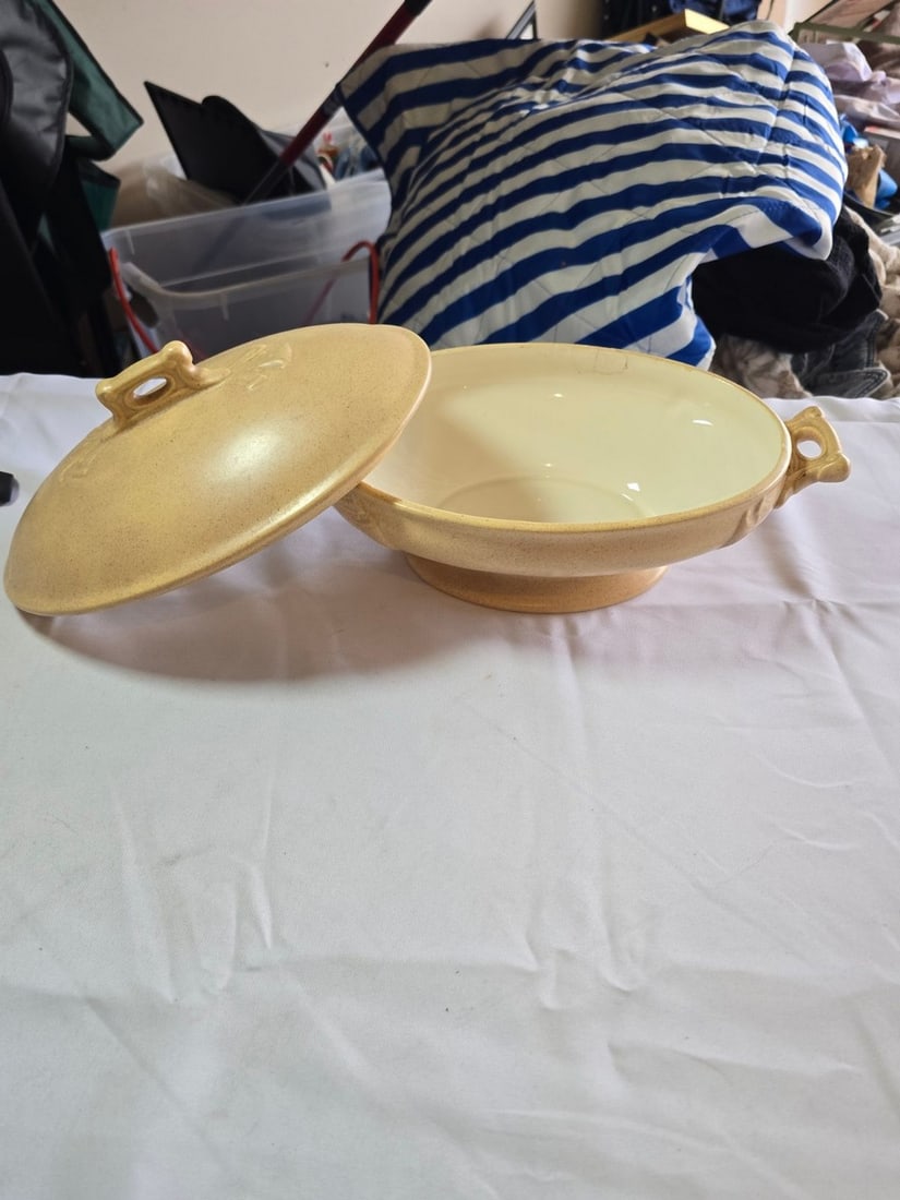 Diverse Collection of Decorative Items: Ewer, Gourd Pot, Covered Casserole Dish, and Glass Compot... - 4