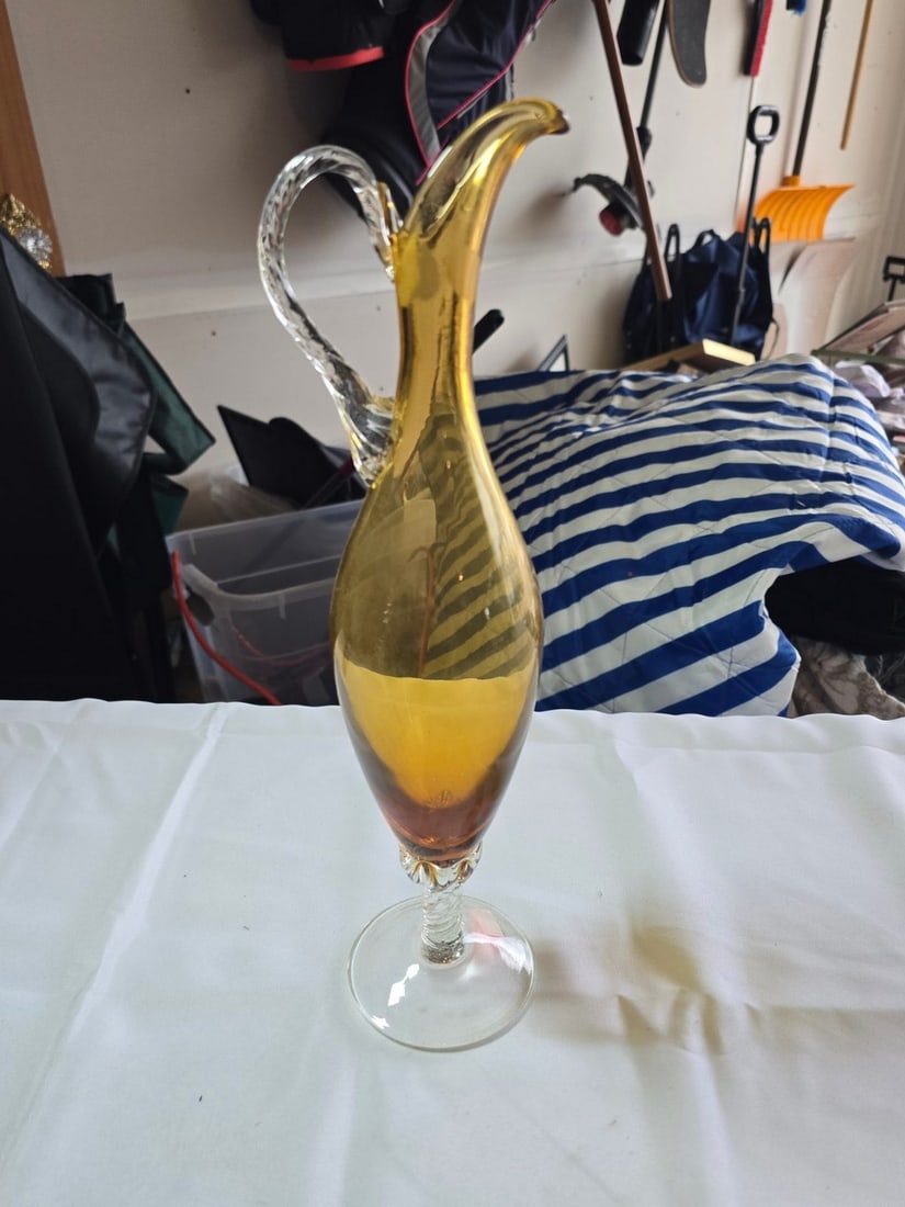 Collection of Decorative Objects, Including Art Deco-Style Cocktail Shaker and Art Glass Pitcher - 5