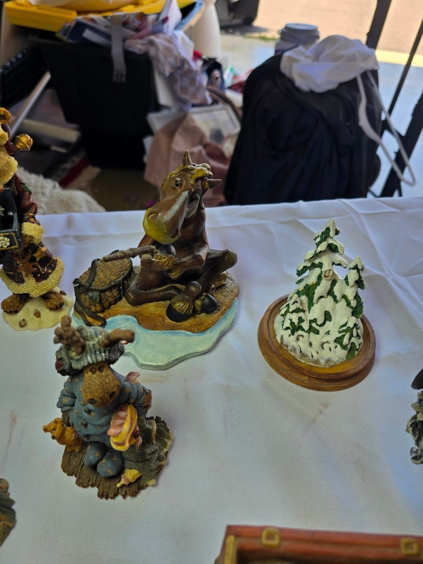 Collection of Decorative Figurines and Display Stands - 3