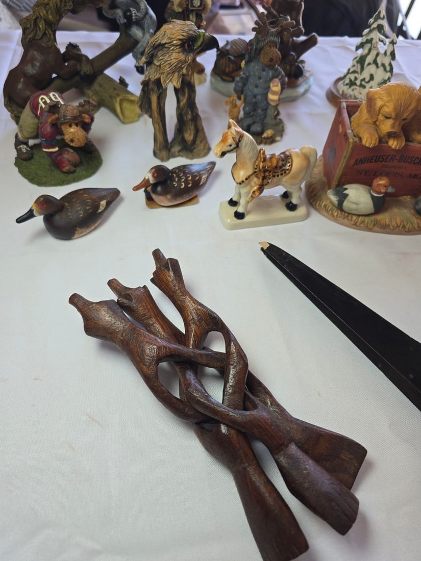 Collection of Decorative Figurines and Display Stands - 4