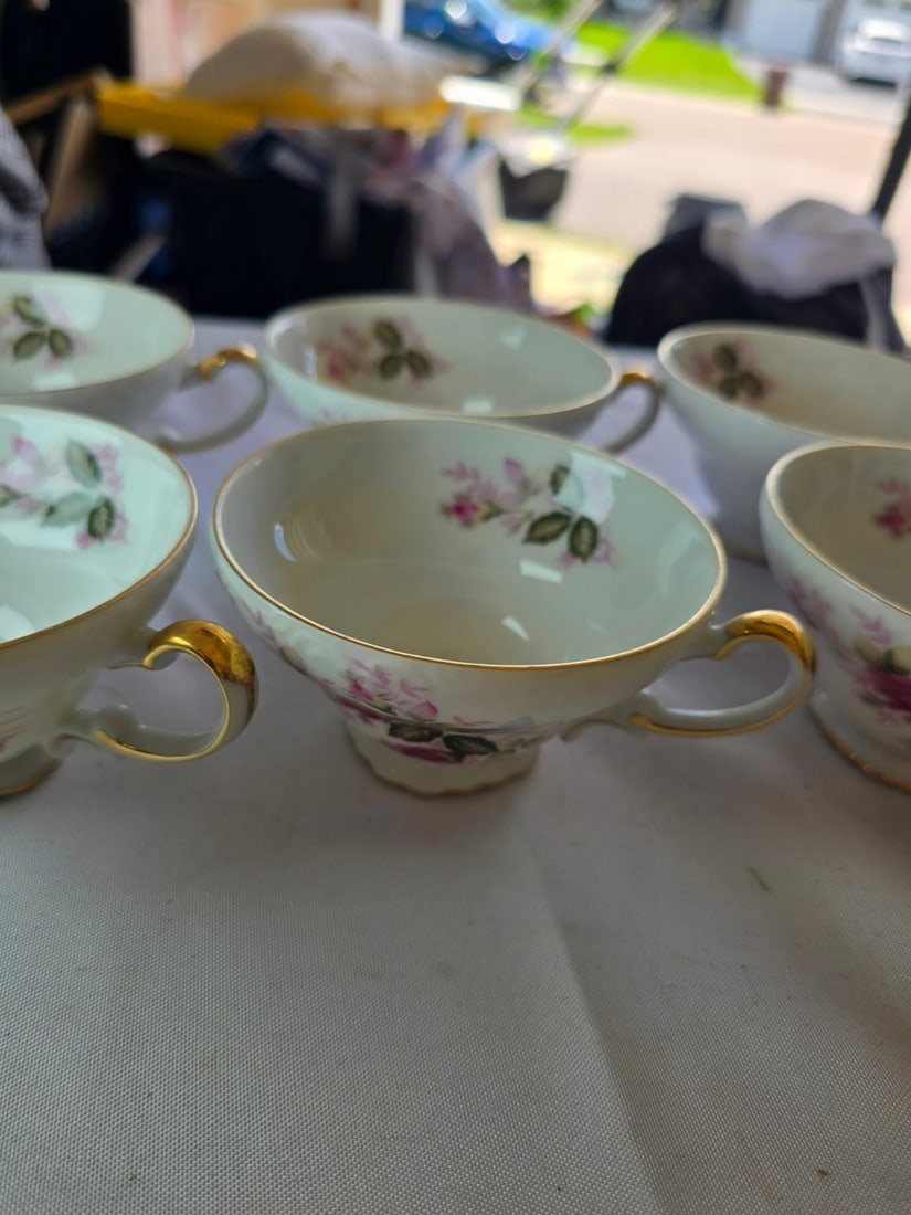 Harmony House "Eugenie Rose" Fine China Cups, Set of Eight - 2