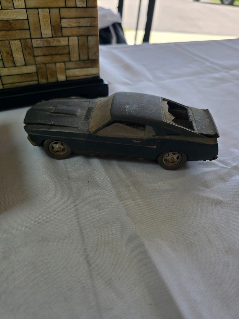 Assorted Collectibles: Route 66 Sign, Dad's Garage Coasters, and Die-Cast Car - 4
