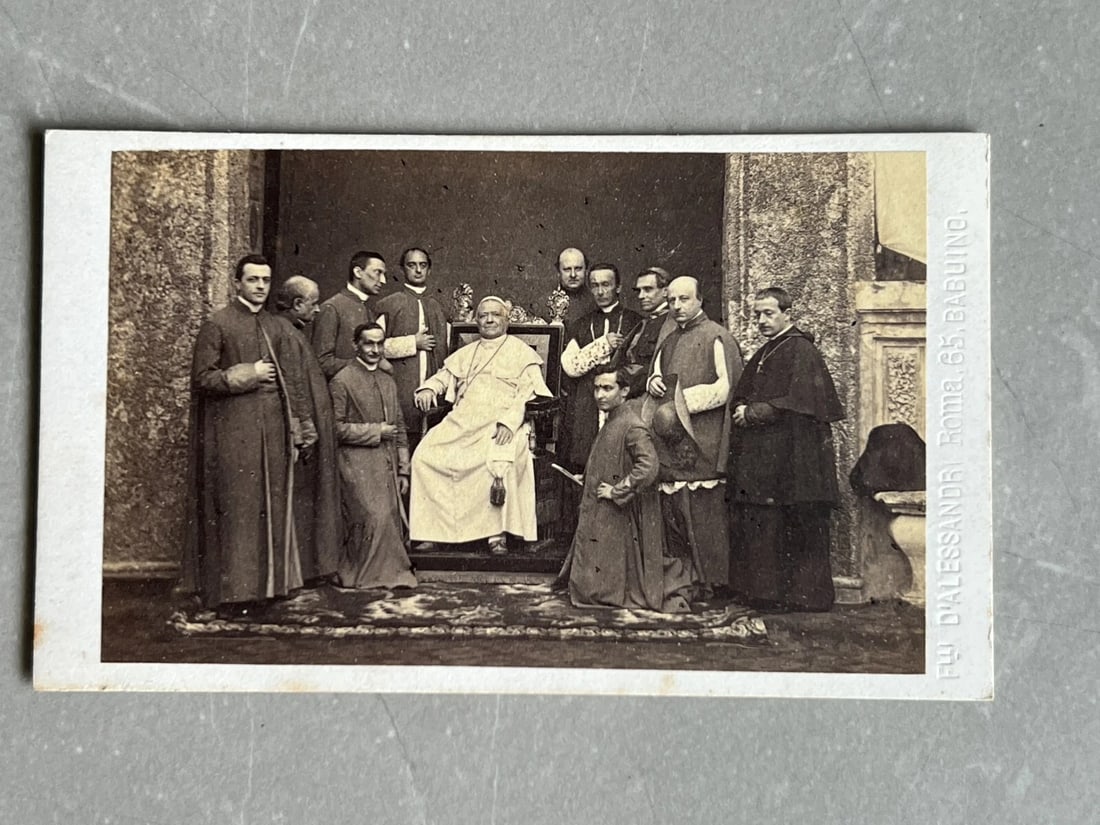 Pie IX Cardinals Portrait Photograph 19th century Rare CDV - 6
