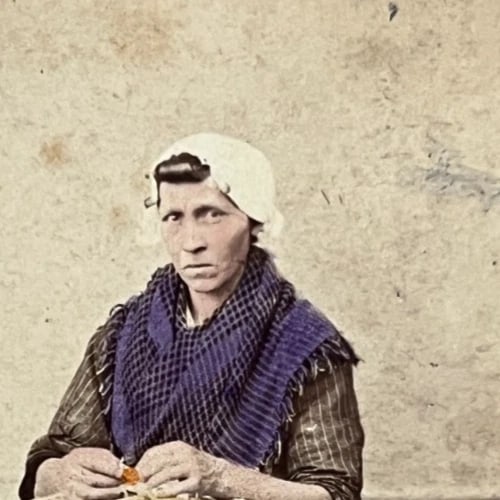 Antique CDV Holland Netherlands Pays Bas Peasant Woman Photograph 19th century - 3