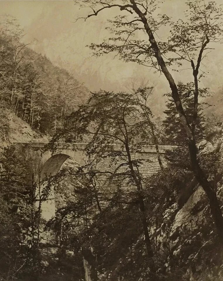 Vintage Photographs ALPHONSE DAVANNE Uriage-les-Baines Albumen c.1870: Title: Vintage Photographs ALPHONSE DAVANNE Uriage-les-Baines Albumen c.1870 Description: Albumen print mounted on cardboard Dimension: 30.8 x 24.8 cm / 12.12 x 9.76 inches AD monogram on the cardboar