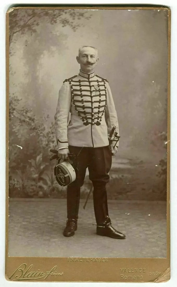 1895 BLAIN FRERES Marquis de la Vauzelle - Cabinet Card Photograph Dedicated - 8