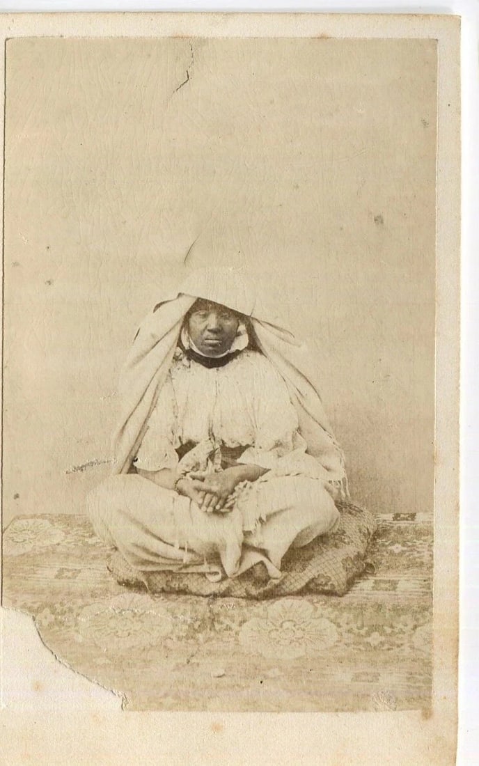 1867 Orientalist Scene - CDV Photo – Tunisian Baker Woman Portrait - 8
