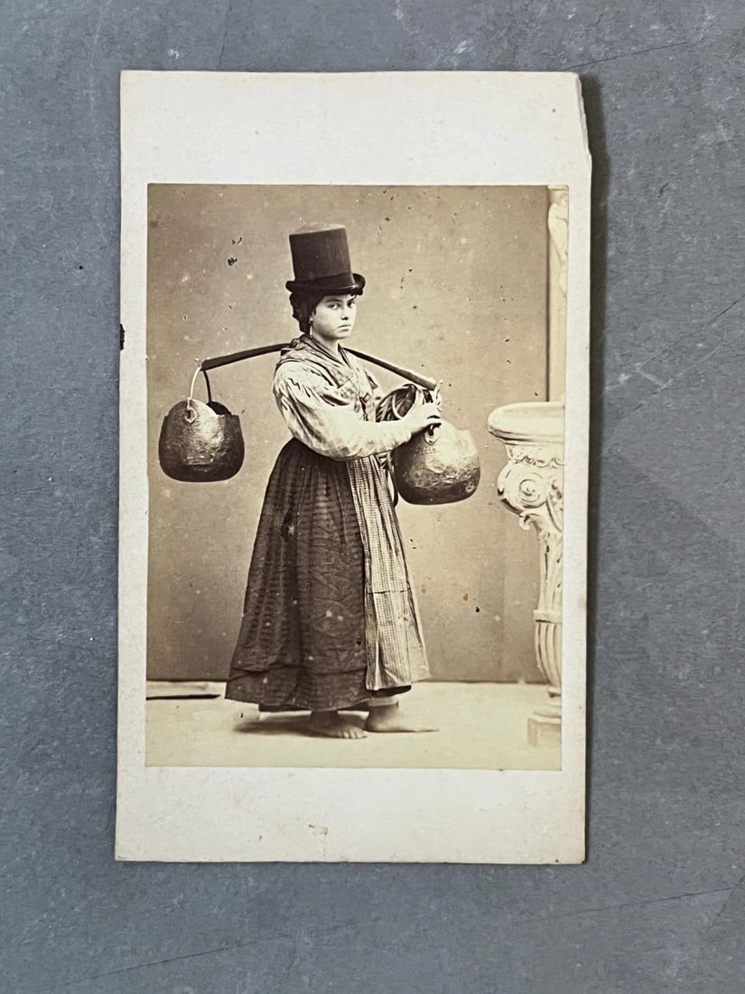 Carlo Ponti Water Carrier Seller Portrait CDV Photo Albumen c. 1860 - 2