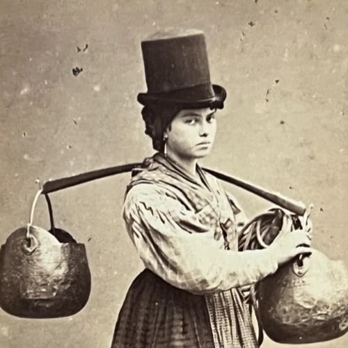 Carlo Ponti Water Carrier Seller Portrait CDV Photo Albumen c. 1860 - 3