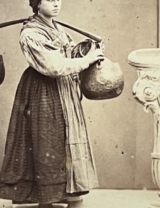 Carlo Ponti Water Carrier Seller Portrait CDV Photo Albumen c. 1860 - 4