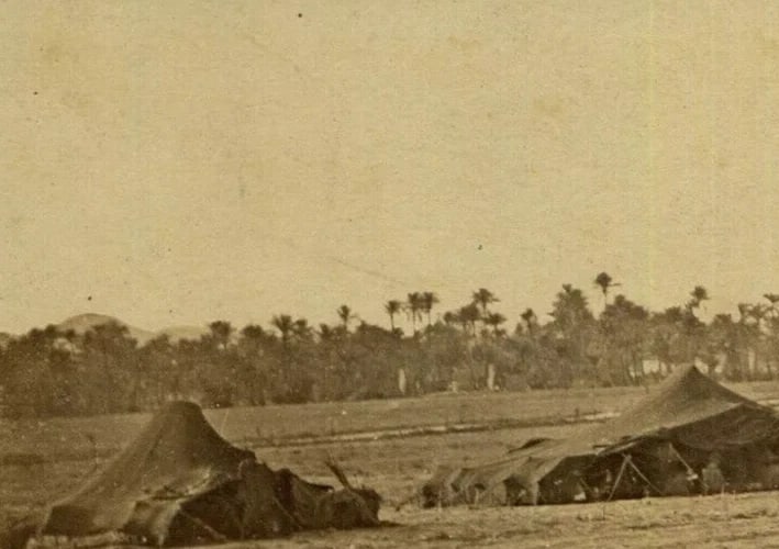 Desert Camp with Tents – Orientalist Landscape CDV Photo c 1870 - 5