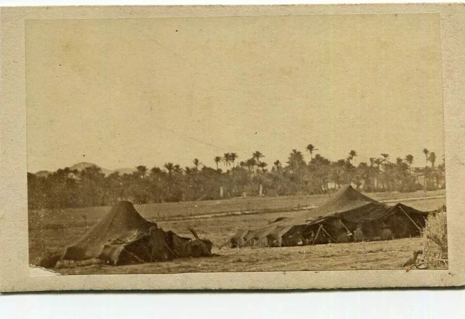 Desert Camp with Tents – Orientalist Landscape CDV Photo c 1870 - 6