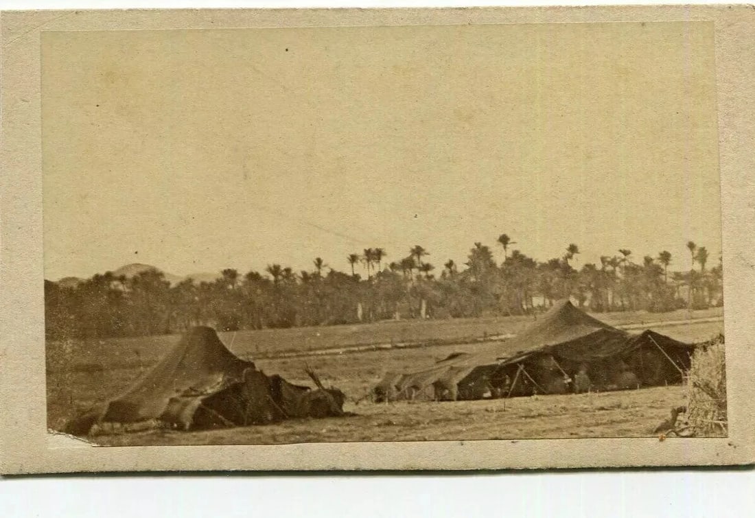 Desert Camp with Tents – Orientalist Landscape CDV Photo c 1870 - 8