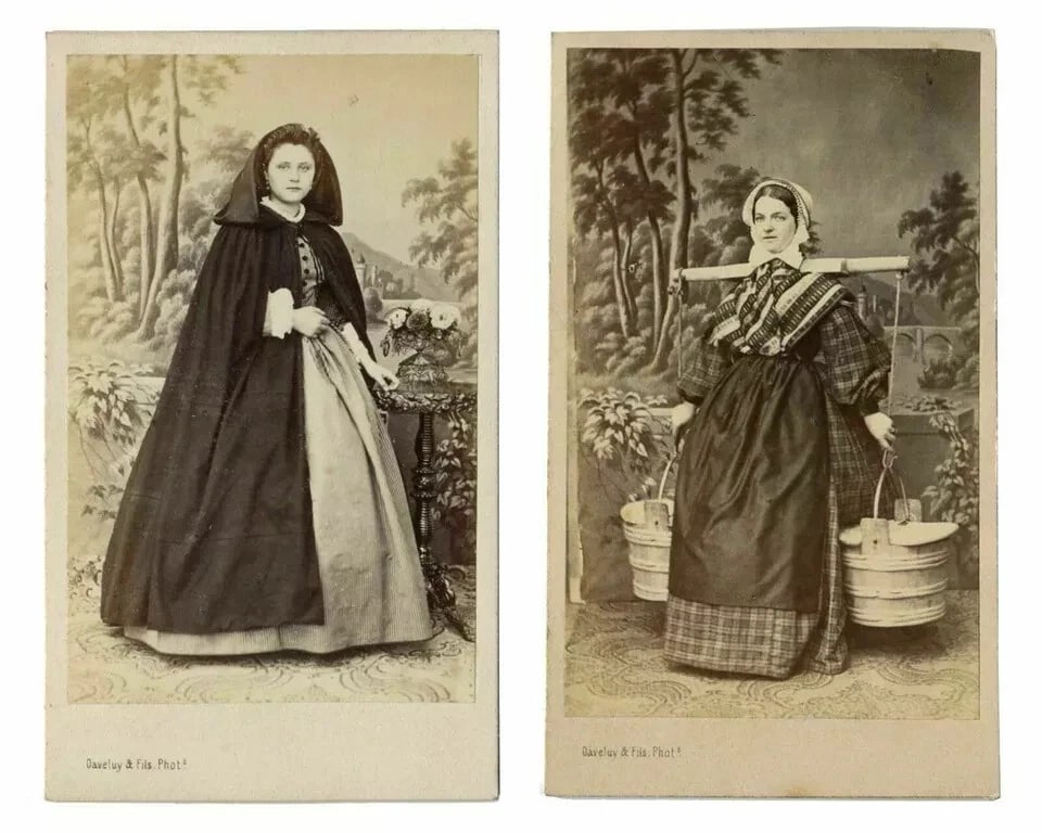 Women of Bruges Devaluy & Fils Belgium Studio c 1870 CDV Photo - 4