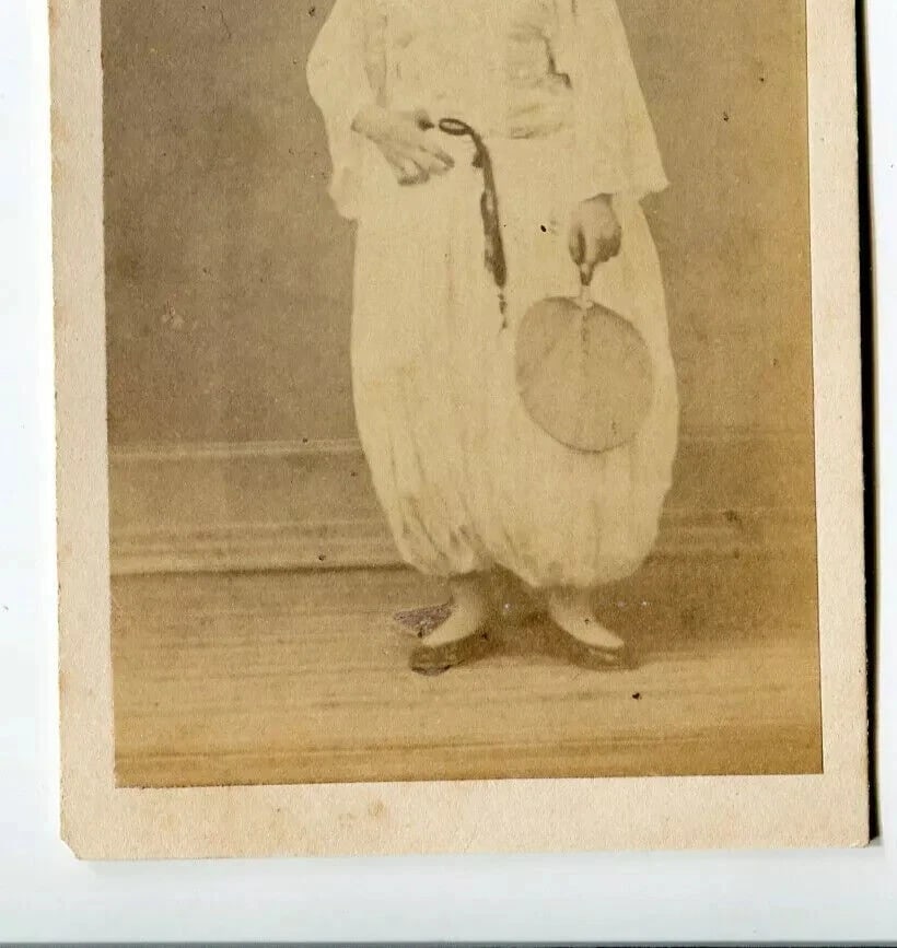 Orientalist Woman Fan – Boyer Alger Studio 1870 CDV Photo - 5