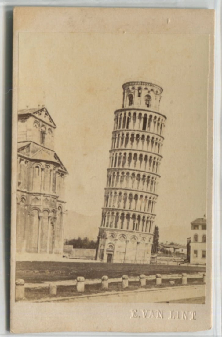 Enrico VAN LINT 1808-1884 Pisa Il Campanile - Antique CDV Photographs - 4