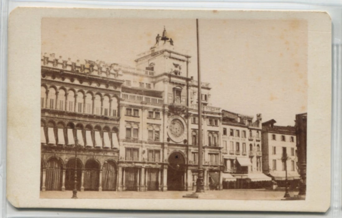 Giacomo BROGI 1822-1881 Venezia Clock Tower - Antique CDV Photographs - 2