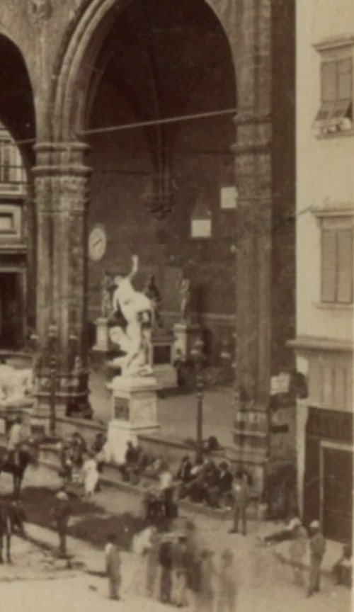 Loggia dei Lanzi Italy Florence Firenze - Antique CDV Photographs - 3