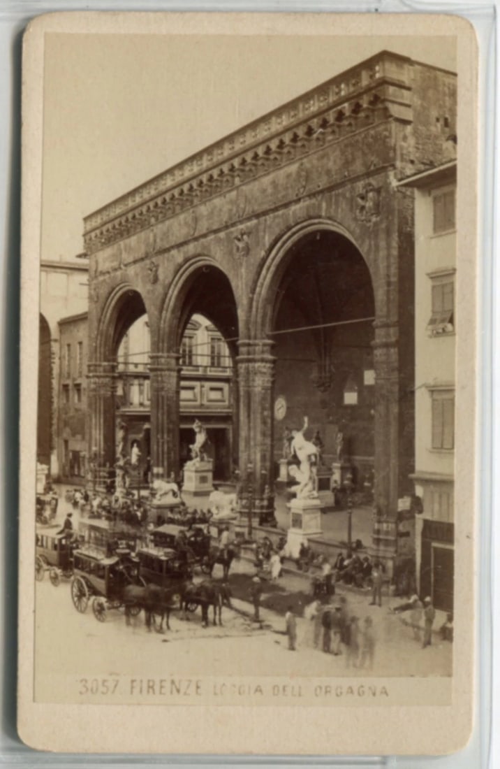 Loggia dei Lanzi Italy Florence Firenze - Antique CDV Photographs - 6