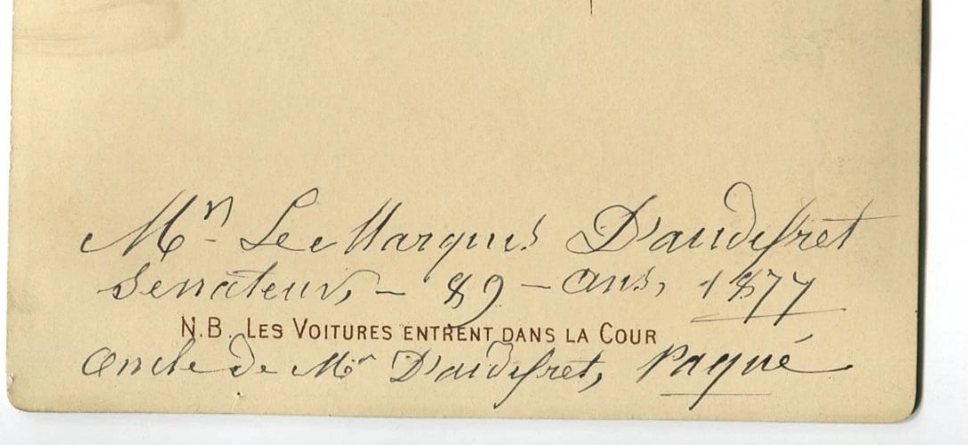 Antique French Cabinet Card Elderly Marquis Nobleman Portrait Medal Paris 1877 - 6