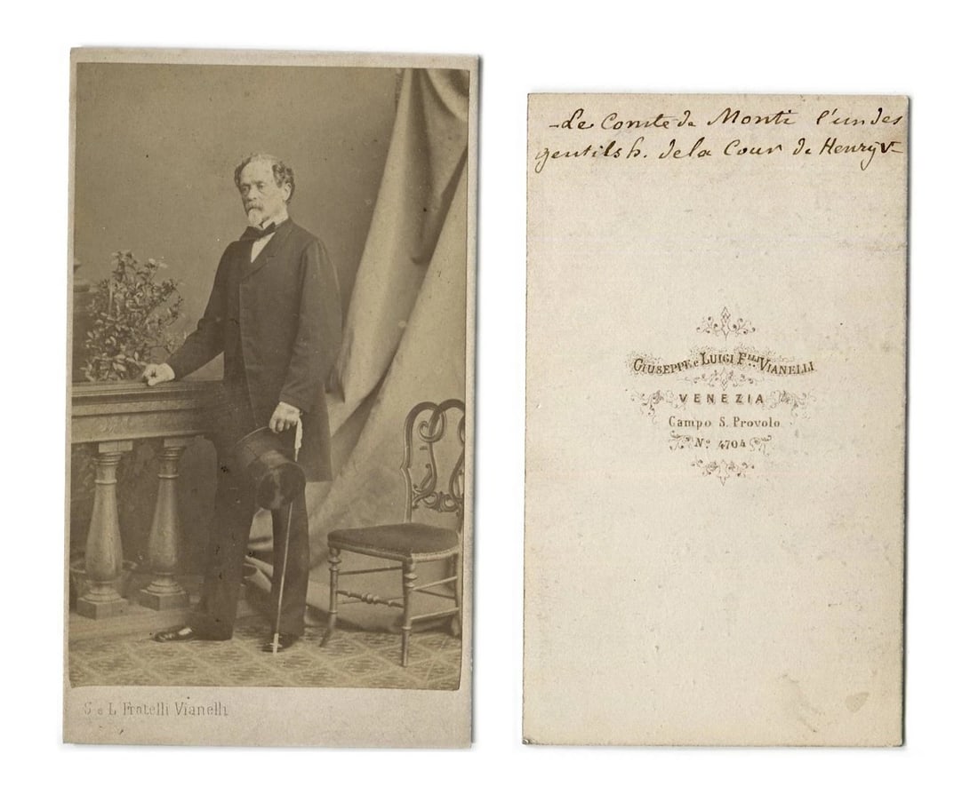 Vianelli - Comte de Monti Portrait - Antique CDV Photographs - 3