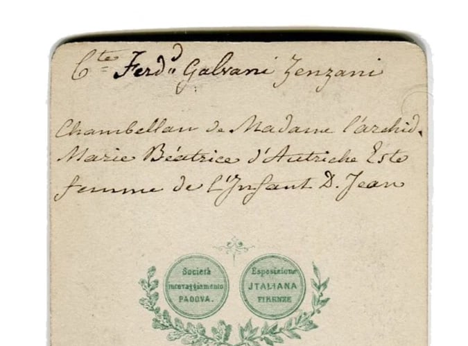 Galvani Zenzani Military Comte – Albumen Portrait CDV Photograph - 7