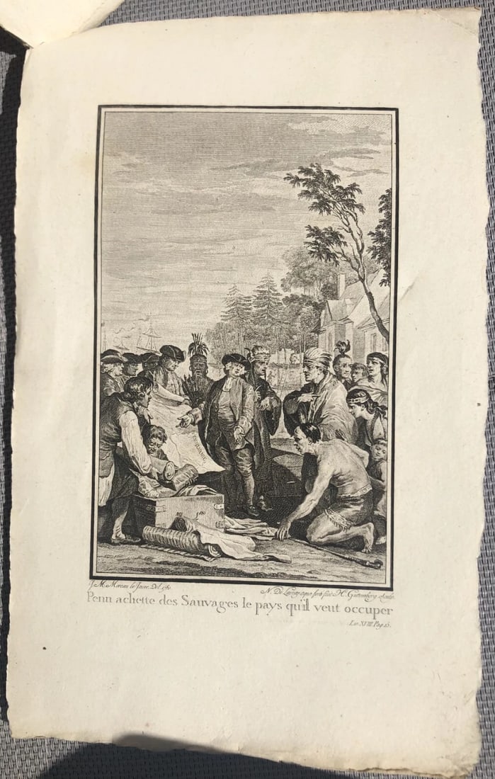 Antique Etching Original Pierre BAQUOY, Jean-Michel MOREAU Travel, History - 10