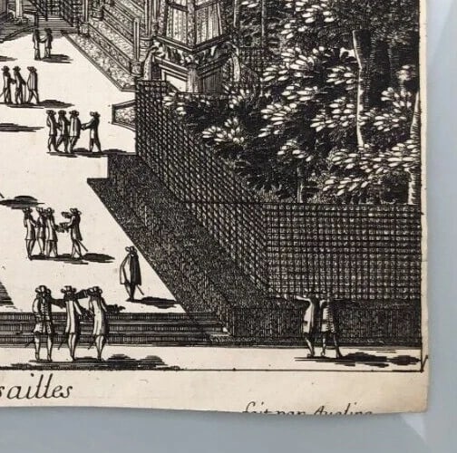 Antique Original Etching Arc de Triomphe, Versailles, Garden, Architecture - 6