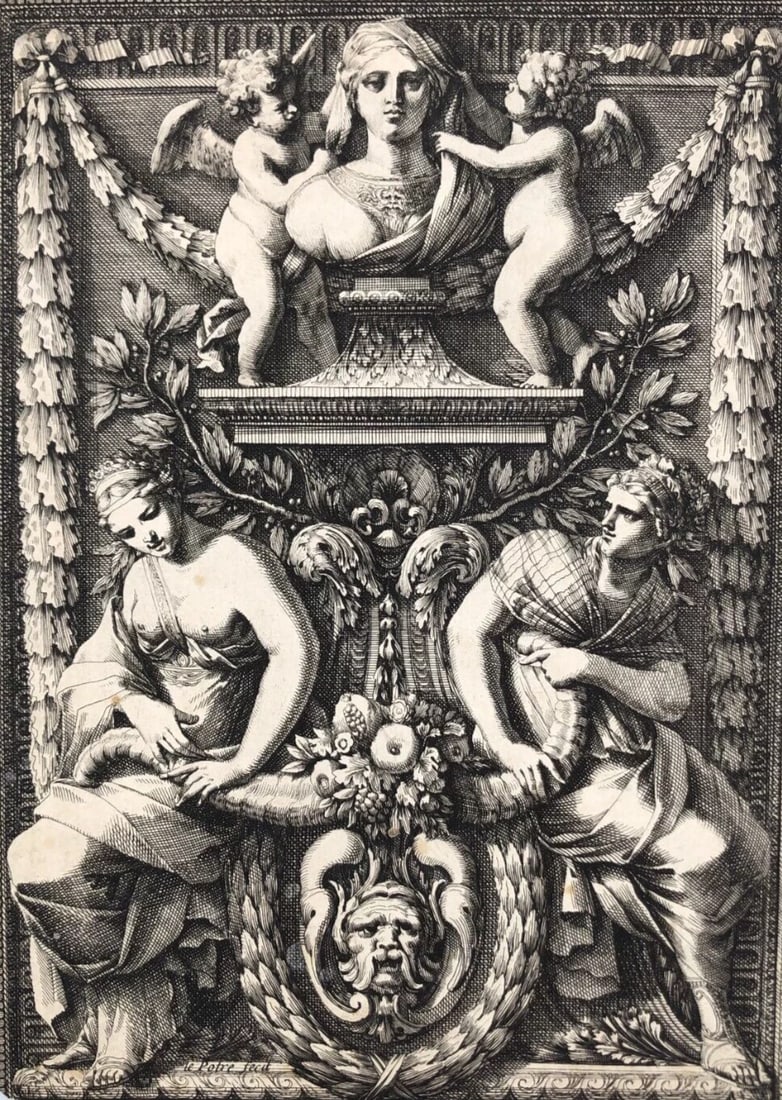 Jean Le Pautre - Religious Scene History Architecture Antique Engraving: Title: Jean Le Pautre - Religious Scene History Architecture Antique Engraving Description: Fine 17th-century engraving by Jean Le Pautre, master of architectural and ornamental design. Likely from a 