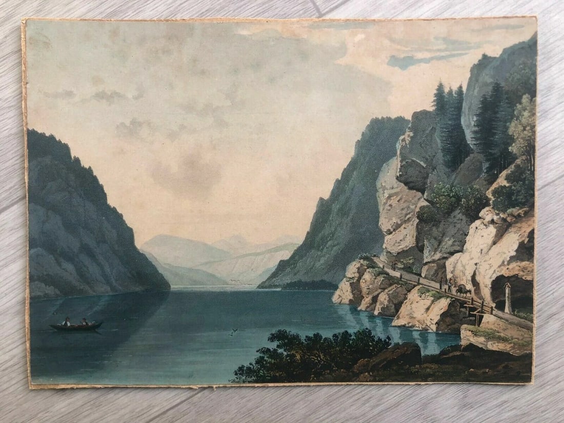 Switzerland’s Landscape Mountain and Lake - Antique Print Artwork - 2