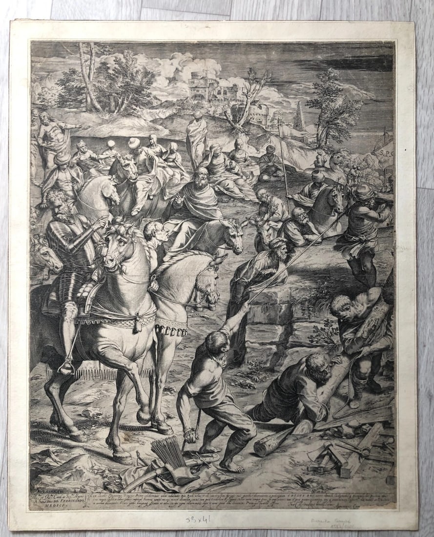 Agostino CARRACCI (1557-1602) the crucifixion Antique Etching - 2