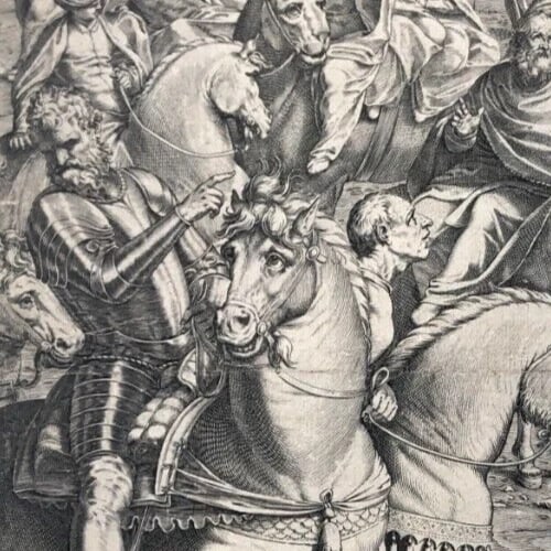 Agostino CARRACCI (1557-1602) the crucifixion Antique Etching - 3