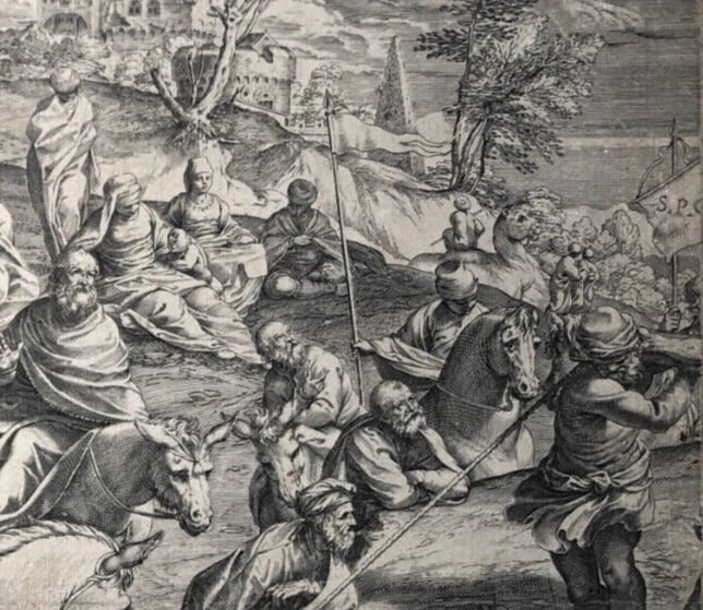 Agostino CARRACCI (1557-1602) the crucifixion Antique Etching - 4
