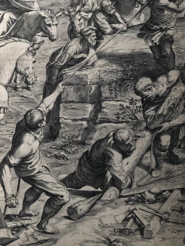 Agostino CARRACCI (1557-1602) the crucifixion Antique Etching - 5