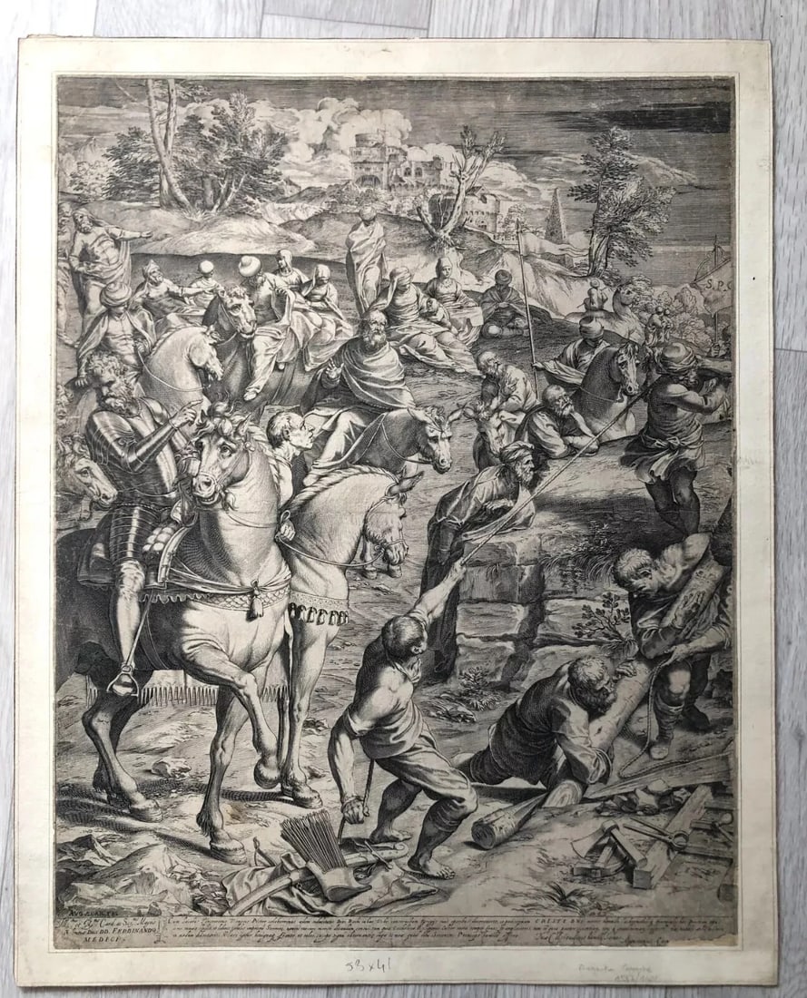 Agostino CARRACCI (1557-1602) the crucifixion Antique Etching - 8